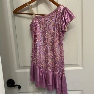 Pink‎ sequin, recital dress, size 8-10